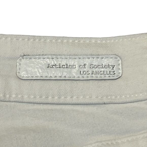 Articles of Society Sarah Skinny Jeans Whitehall Distressed White Size 29 - Picture 9 of 13